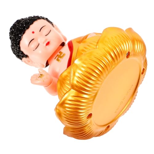 GLEAVI Statuetta Buddha Solare Per Auto Decorazione Da Retrò Oggetto Per Interni in Vintage Per Scrivania