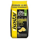 Isostar Hydrate & Perform, 1.5 kg de Bebida Electrolítica Isotónica, Bebida de reposición de hidratos de carbono y electrolitos, Sabor Limón, 37 raciones