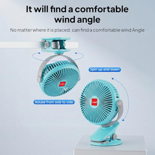 Image of CELLO Air-Vel Electric USB Type C Recharging Portable Fan 1800mah Blue | Upto 4 Hours Backup, BLDC Silent Motor, 3 Speed Setting, Replaceable Battery | Mini Table Fan For Office Desk, Home & Kitchen