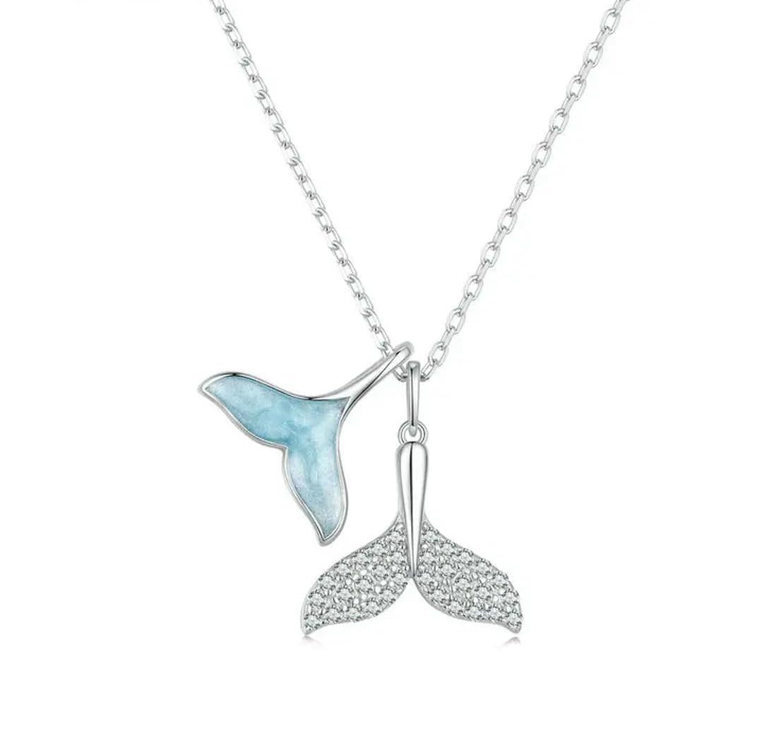 Collier queue de baleine argent 925 bijoux fins chaîne cou de poisson - 5
