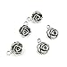 20 Pieces Jewelry Making Charms JHME08 Rose Pendant Ancient Silver Findings Craft Supplies Bulk Lots
