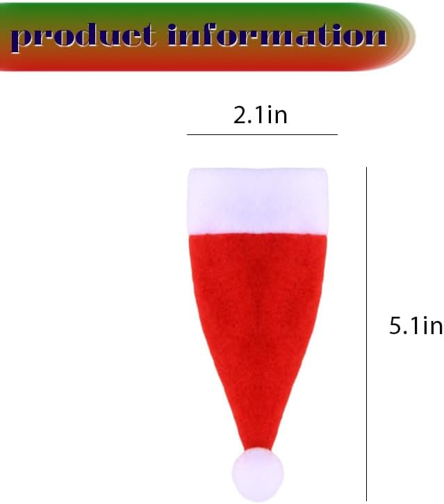 Christmas Santa Hat Silverware Storage Bag for Fork Knives Xmas Party Dinner Utensil Organizers Decoration Supplies Tableware Holder for Christmas Party Spoon Organizer Bag 12 Pcs image 3