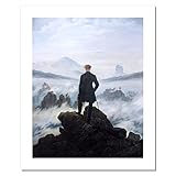 niik stampa viandante sul mare di nebbia di caspar david friedrich 60 x 47 cm falso d'autore su tela