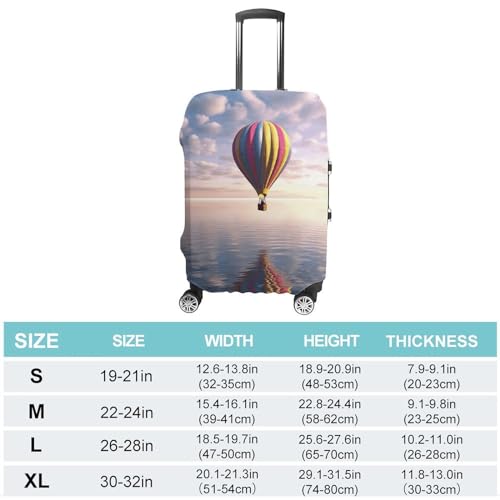 Anti-Scratch Luggage Cover Hot Air Balloon Over The Sea Printed Luggage Case Protector Washable Suitcase Covers Elastic Suitcase Protector for Size XL (30-32 inch) Luggage2