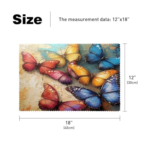 Sets de table colorés papillons 30x45cm pour salle à manger - 6