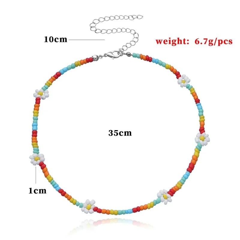 Collier de perles marguerite multicolore avec perles résistantes - 5