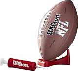 WILSON NFL MVP Football with Pump and Tee - Brown, Junior Size