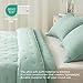 KASENTEX Ultra Soft Quilt-Coverlet-Bedspread-Blanket-Set Machine Washable, Lightweight All Season Quilts, Nostalgic Design - Solid Color Bedding Sets (Queen Size + 2 Pillowcase Shams, Green)