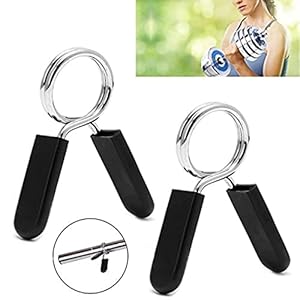 futaiphy 1Pair Spring Clip Collars,Shanglite1 Inch Barbell Clamps for Locking 1” Diameter Bar Clip Clamps for Dumbbell Ordinary Barbell Spring Lock Collars (1inch-1pair)