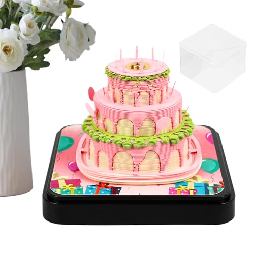 Calendrier 3D 2026 bloc-notes gâteau arts créatifs sculpture papier maison