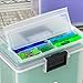 IRIS USA File Box WeatherPro Portable File Organizer Plastic File Box for Letter File w/Organizer-Lid, Durable Lid and Gasket Seal, Secure Latching Buckles, Stackable, Lockable, Clear 19 Qt. 4 Pack