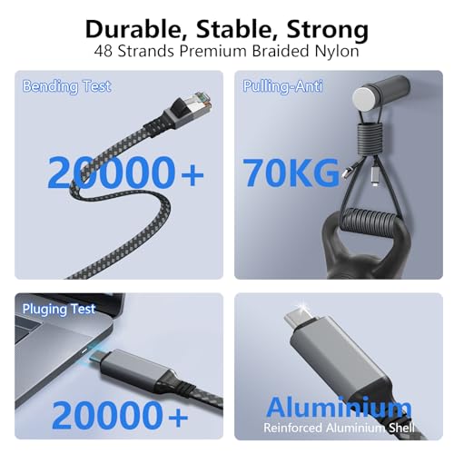 Orbram Cable USB C a Ethernet 10 FT y Cat 8 25 FT miniatura 5