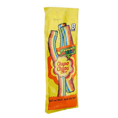 Image of Chupa Chups Sour Belt Soft Candy - Mixed Fruit, 57.6 grams Pouch