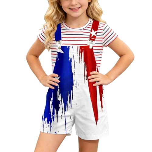 Ropa patriótica con pantalones cortos vaqueros con tirantes para crear recuerdos de verano