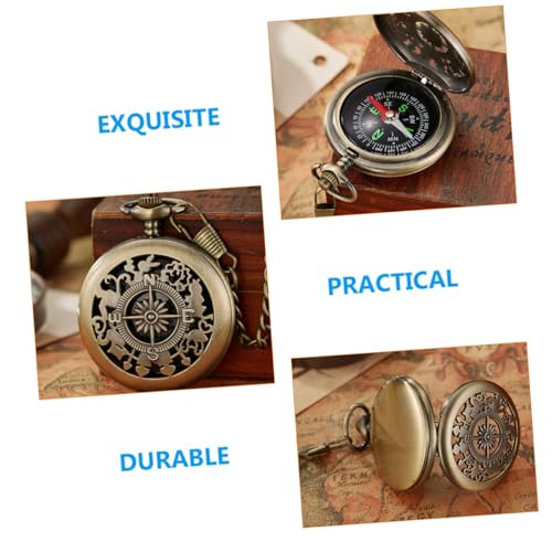 Brújula de bolsillo vintage multifuncional Zerodeko de aleación miniatura 7