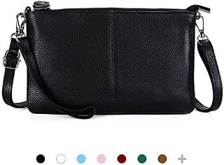 Black Leather Wristlet Clutch Mini Crossbody Wallet Purses Cell Phone Small Smartphone Crossbody