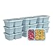 BentgoÂ® Prep - 2-Compartment Snack Containers with Custom-Fit Lids - Reusable, Microwaveable, Durable BPA -Free, Freezer and Dishwasher-Safe Meal Prep Food Storage - 10 Trays & 10 Lids (Sky)
