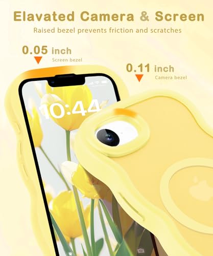 Amzfield for iPhone 16e/17e Case for Magsafe Wavy Frame Cute, Yellow - image 4