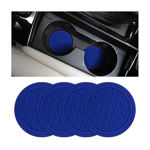 Image of Mandark 4PCS Car Cup Holder Coasters, 2.75 Inch Non-Slip Insert Water Bottle Holder Pads, Dustproof Automotive Interior Accessories Mat, Universal for Vehicles, Trucks, RVs and More (Blue)