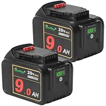 waitley 2 Pack 20V 9.0Ah Replacement Battery Compatible with DCB200 DCB209 20V DCD DCF DCG Series Cordless Power Tools with LED IndicatorNot Made in Dewalt