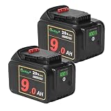 waitley 2 Pack 20V 9.0Ah Replacement Battery Compatible with DCB200 DCB209 20V DCD DCF DCG Series Cordless Power Tools with LED Indicator