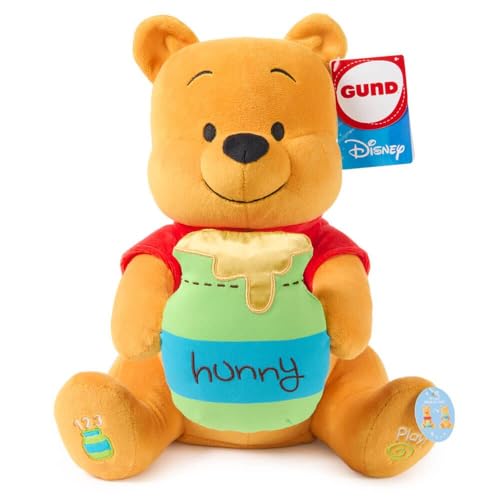 GUND Disney Official Peek-a-Boo Winnie The Pooh Plush, Interactive Stuffed Animal, Sensory Toys for Ages 0 and Up, Yellow, 11”