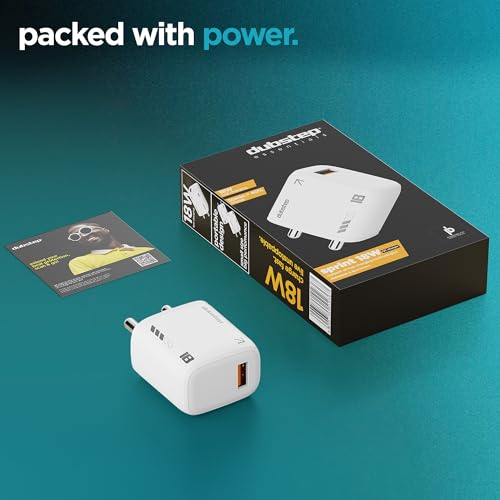 Image of Dubstep Sprint 18W Charger, USB C Adapter Compatible with CMF Phone 1 /Nothing Phone 2 /2a /2a Plus /Phone 1 /Tablet /Samsung M05 /M35 /M15 /F15 /M14, 18 watt Fast Charge Adapter for Other Type C Devices
