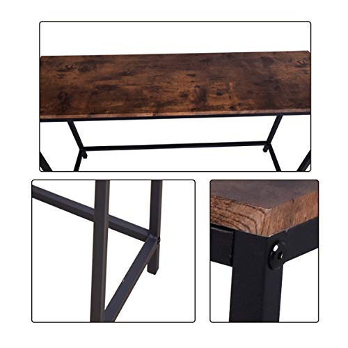 Console Sofa Tables End Table Computer Desk Coffee Snack Console Tables for Living Room Or Corridor Hallway Rustic Brown Color Wood - Thumbnail 6