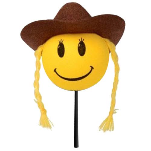 HappyBalls Cute Happy Smiley Country Cowgirl Antenna Topper Car Charm Accessory