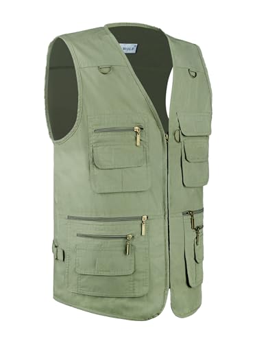 Image of Men's Poplin Outdoors Travel Sports Multi-Pockets Work Fishing Vest