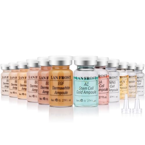 BB Facial Glow Starter Kit Hyaluronsäure Serum Foundation Skincare Mix Kit 0.27oz Hyaluronsäure Ampulle und Essence Foundation 12 Fläschchen Glow Pigment Skincare Kit