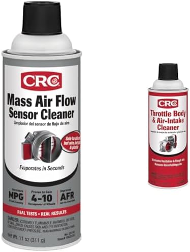 CRC Mass Air Flow Sensor Cleaner 11oz & Throttle Body Cleaner 12oz Bundle