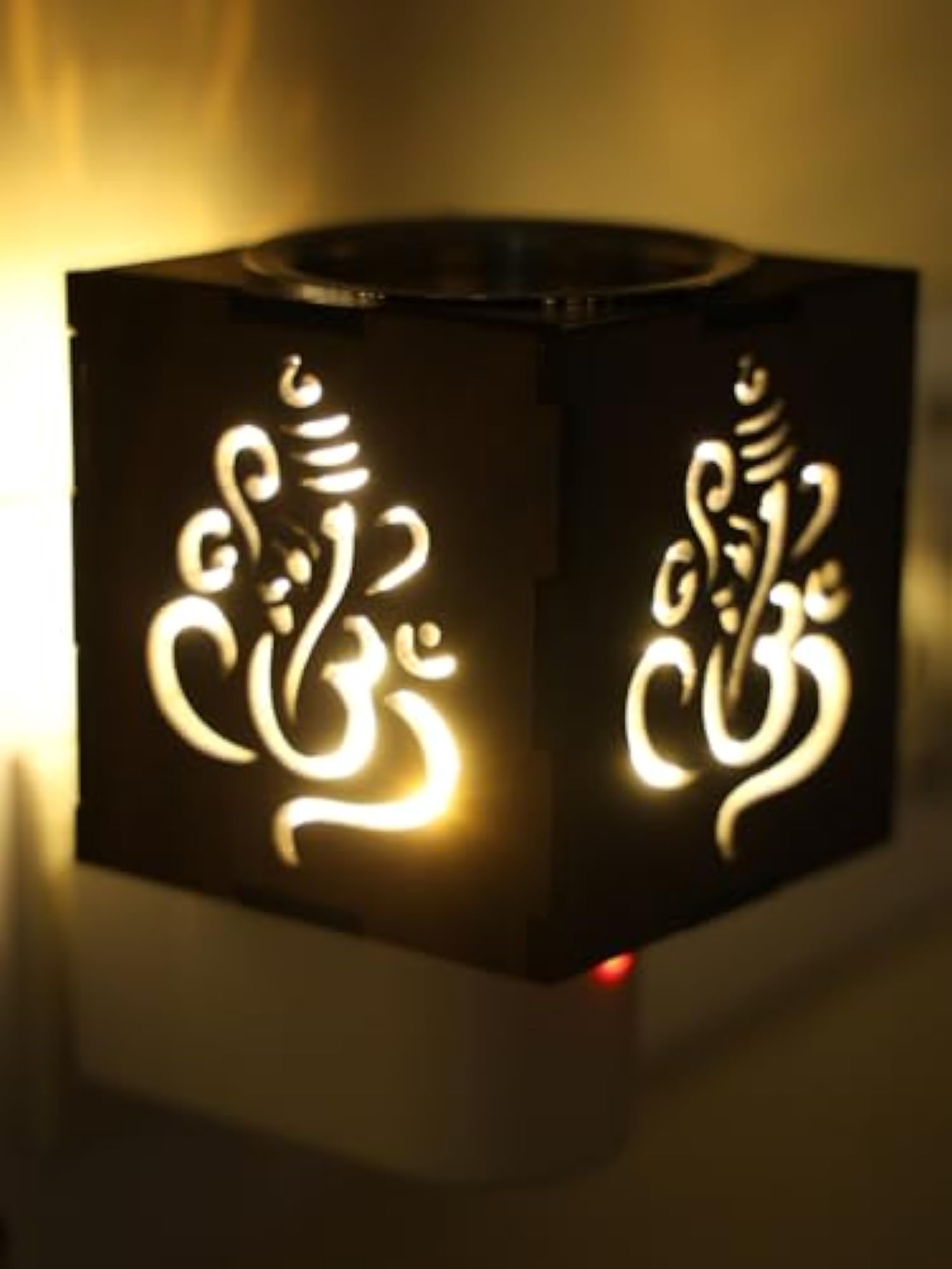 Premium Wooden Brown Electric Aroma Diffuser Lamp with Night Light