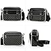 ibalulu Crossbody Bag for Mens, Pu leather Cross Body Purse, Multi Pocket Shoulder Bag, Durable Wear-resistant and Waterproof Messenger Bag for Travel Work Daily (Black)