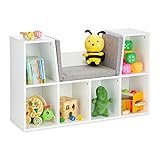 kindersitzbank holz ikea Fürs Kinderzimmer: Weißes Kinderregal mit 6 Fächern für Bücher, Spielsachen, Kuscheltiere und mehr