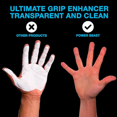 POWER BEAST Extreme Grip, Transparent und Sauber für Sportlerhände. Erhöhten Grip, Schweiß Stoppen. Clean Liquid Chalk, Golf, Pole Dance, Cross Training, Padel, Klettern, Tennis, Gaming, 100 + 59Ml.