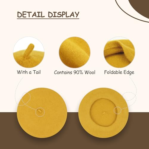 Image of Klong Women Wool Beret Hat French Style Solid Color