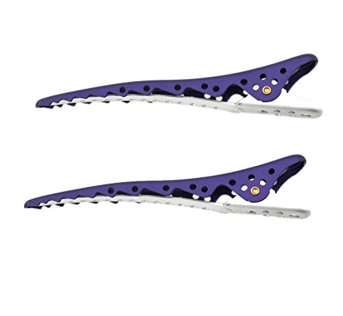 YS Park 4 / 2 Packs PURPLE Hair Sectioning Shark Clips, 8 Clips Total. 100% Geniune + FREE Double Dip Comb Brush