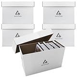 Premium Short Comic Book Storage Box (5 Pack - White). Thick Cardboard Comic Book Box/Cabinet. Comics Books Bin for 150-175 Collectibles. Comics Boxes Storage Case/Cabinet to Showcase Collectibles.