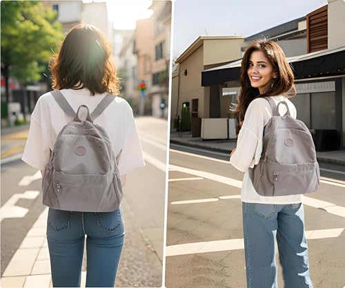 Image of Pealwel Mini Backpack Purse for Women,Small Nylon backpacks for Ladies Backpacks Women Anti Theft Travel Bag (A-Khaki)