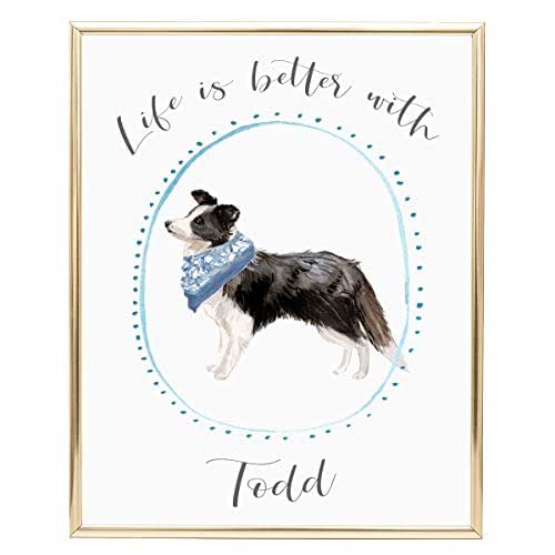 Personalised Dog Gifts for Women, Name of Your Choice, Border Collie