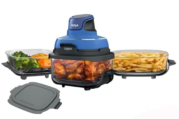 Ninja CRISPi Portable Air Fryer System, Blue, TempWare Glass Containers, 1500W, All-in-One Cooking, Space-Saving Design by Ninja - Used condition - CA$180.34