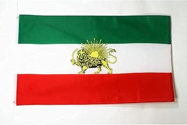 AZ FLAG - Iran Old Flag - 2x3 Ft - 100D Polyester Former Iranian Banner with Two Metal Grommets - Fade Resistant - Vivid Colors - 2' x 3' Feet - 90x60 Cm Iran Old 2x3 ft - 3