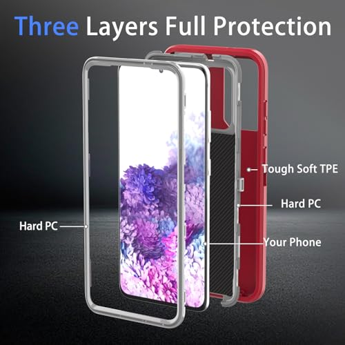 Marre des écrans brisés ? Coque Samsung S20 antichoc 3 en 1 rouge