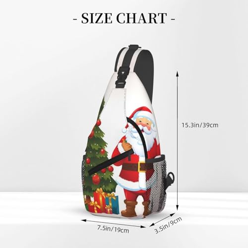 Bolso cruzado tipo chest bag estilo Santa Claus negro miniatura 3