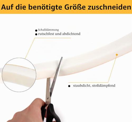 Dichtungsband Türdichtung Selbstklebend 12mm(B) x10mm(D)/4m(L) für Türen Fenster Schaumstoff klebeband Gummidichtung Gegen Kalte… – Ansicht 6