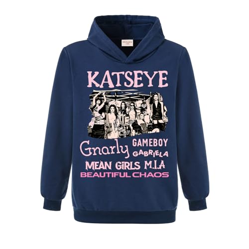 Image of Minhuaha Katseye Merch Hoodies for Girls Fashion Hoodie Kids Tops (Royal Blue,9 Years)