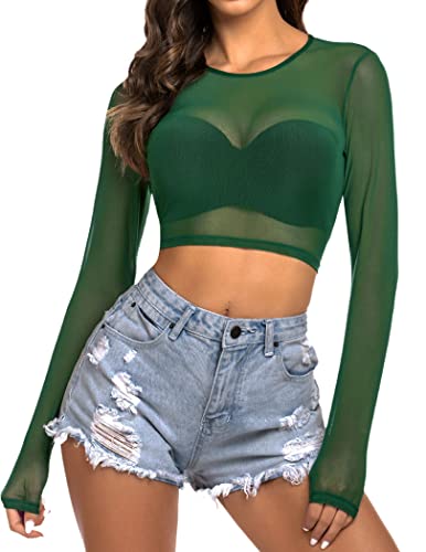 Avidlove Damen Bluse Sexy Top Festival Outfit Crop Oberteile Rave Body...