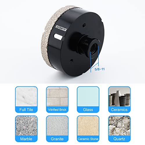 Dkibbith 4 Inch Diamond Hole Saw, 102Mm Hole Saw For Concrete Brick Masonry Block Granite Tiles Quartzite Marble Porcelain Ceramic Stones With Female 5/8-11 Thread Fit Most Angle Grinders, Black #TOP3