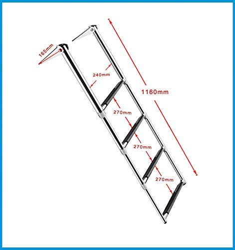 Escalera telescópica marina de 4 peldaños acero inoxidable miniatura 6